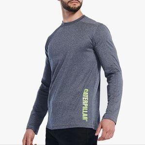 Caterpillar Men's Coolmax Gray Long Sleeve T- Shirt Size L